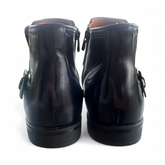 Stacy Adams Men’s Black Leather Ankle Boots Zip Dress Shoes Memory Foam Sz 13 - Picture 7 of 10